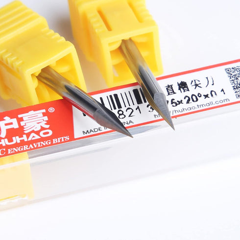 5PCS CNC Router Bits, 20 Degree 1/8 Shank, 2 Flutes, Engraving V Bits for Wood, Plywood, MDF, Stainless Steel
