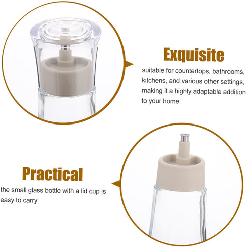 8.8 oz Countertop PRETYZOOM Mouthwash Dispenser with Lid Small Glass Bottle for Bathroom and Kitchen Multi-Purpose