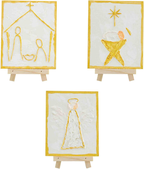 Mud Pie Easel Gold Plaque, Angel, 5" x 4" by Mud Pie