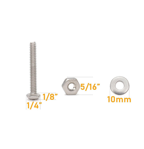 binifiMux Assortment Kit for 3D Printer, Machine, Stainless Steel 304, #6-32 Pan Head Phillips Screws, Nuts, Washers,
