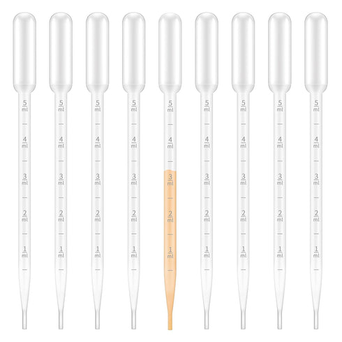 G2PLUS 100PCS 5ml Transfer Pipettes, Plastic Graduated Disposable Droppers for Liquid, Science Laboratory
