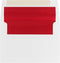 JAM PAPER A7 Foil Lined Invitation Envelopes - 5 1/4 x 7 1/4 - White with Red Foil - 50 Pack