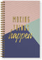 Making Things Happen Spiral Notebook, 5.5" x 8.5" Journal, 120 Checklist Pages, Durable Gloss Laminated Softcover