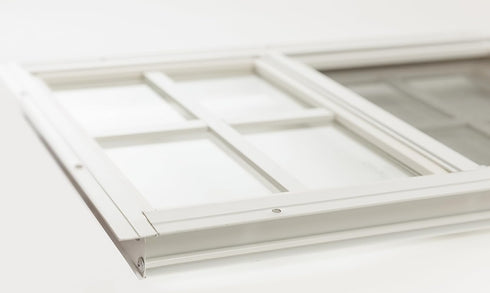 18x27 (1-Pack) Shed Windows | Sliding Windows with Tempered Glass & Screens | Flush Mount, Brown Aluminum Frames