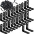24Pcs Black L Bracket Corner Braces 40x40mm Stainless Steel Small Shelf Bracket