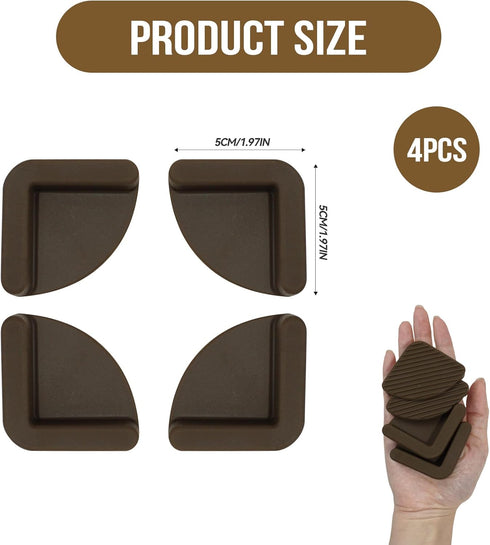 Ryetvok 4 Pack Silicone Non-Slip Feet for Cutting Board, Brown Rubber Cutting Board Feet, Shock-Absorbing Kitchen