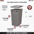 Rev-A-Shelf 35 Quart Polymer Replacement Trash Bin, Recycle Waste Container for Kitchen Cabinet Pullouts, Silver, 2