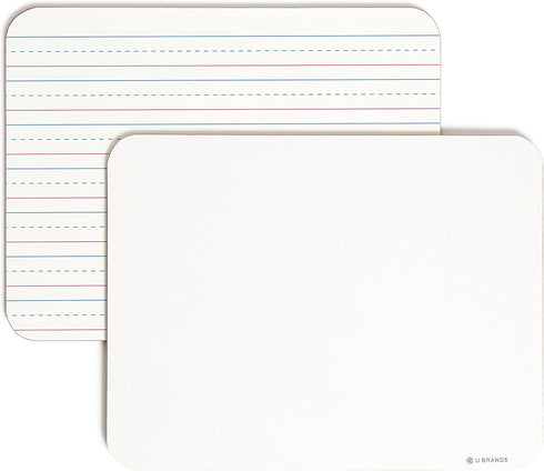 U Brands Dry Erase Lap Board, Double Sided, Ruled and Plain, 9 x 12 Inches, Includes Dry Erase Marker (484U06-24)