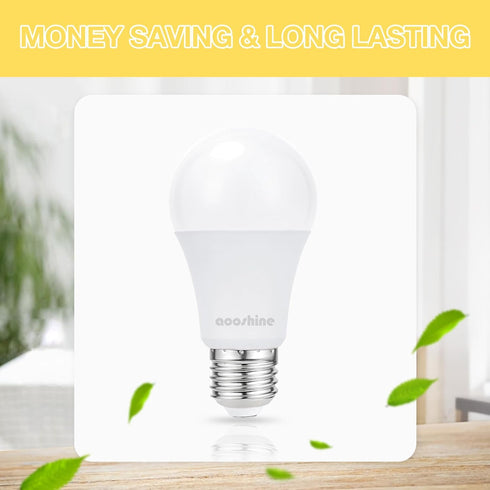 aooshine A60 E26 LED Light Bulb, 3 Color Temperatures (3000K/4000K/5000K), Non-Dimmable, 1 Pack, 9 Watts for Table Lamp