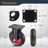 6 Inch Toolbox 1PK (17052) POWERTEC Caster Wheels, Heavy Duty Fixed Plate Casters with Rubber Knobby Tread