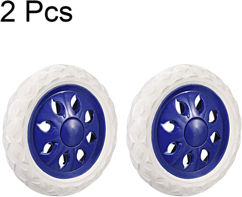 6.5 Inch 2pcs 22Lbs uxcell Shopping Cart Wheel Replacement Dia Rubber Foaming Blue (Load Capacity Each)