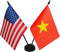 Zigvert US American & Vietnam Twin Desk Flag Set - Miniature American