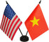 Zigvert US American & Vietnam Twin Desk Flag Set - Miniature American