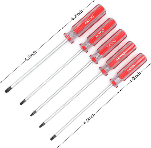 T15 T20 T25 T27 T30 Torx Screwdriver Set, 6inch Magnetic Driver Star Bit for Computer Repairing