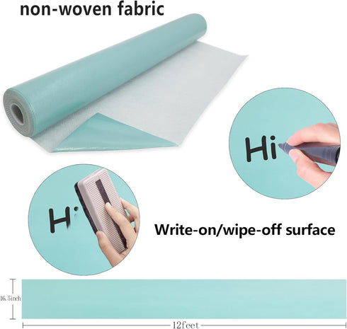 Calming Blue Bulletin Board Roll Non-woven Fabric 16.5 in X 12 ft Fun Size for Classroom Decor Decorations Greater Than Paper Back to School Teacher Supplies Essentials Must Haves by ceiba tree