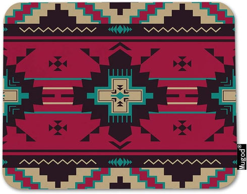 Wave Line Mouse Pad, Aztec Triangle Pattern, Non-slip Rubber Base, 9.5x7.9 Inch for Computer & Laptop