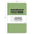 Elan Publishing Company Waterproof Field Notebook - 3.5"x5.5" Green Lined Memo Book - Pack of 4
