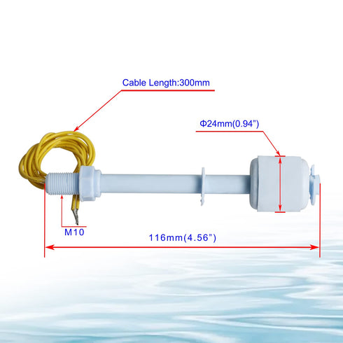 Aopin Liquid Level Switch Sensor PP, Water Liquid Level Sensor Float Switch, Plastic Ball Float Controller for Water Pump Fish Tank Cistern Sump Filter Aquarium Swim Pool Garden Pond Liquid 1 Pcs