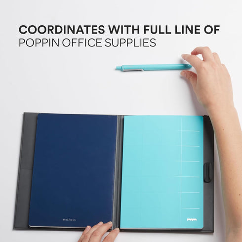 Poppin Retractable Gel Luxe Pens, Aqua, Package of 6, Blue Ink