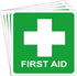 dealzEpic First Aid Decal Sign - Self Adhesive Waterproof Vinyl Sticker (3.94x3.94 inches, Pack of 4)