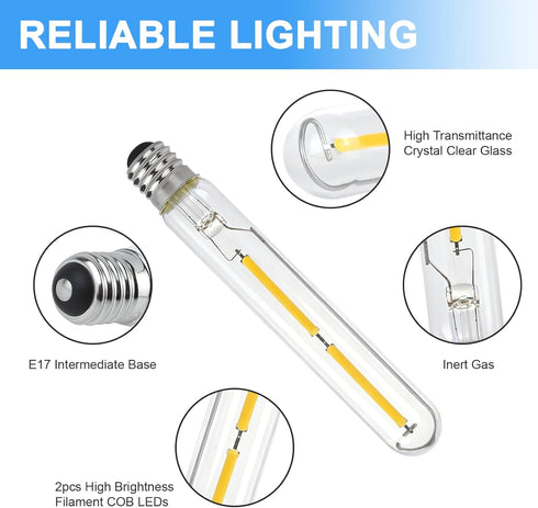 RUB0B0SHOP (4 Pack) T6.5 4W Bulbs Bulb 120V4WE17 LED Tube Light for Exit Sign Light, Refrigerator, Freezer Light Base
