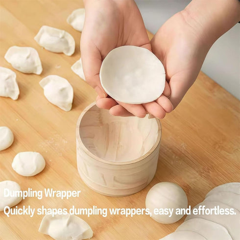 Generic (1pc) Dumpling Wrapper Maker, Wooden Dumpling Skin Maker Round, Manual Dough Press, Made of Solid Wood