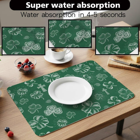 Generic 15.7"x11.8" St Patricks Day Green Clovers Desk Mat Multifunctional Deskpad, Waterproof Tapete para Escritorio