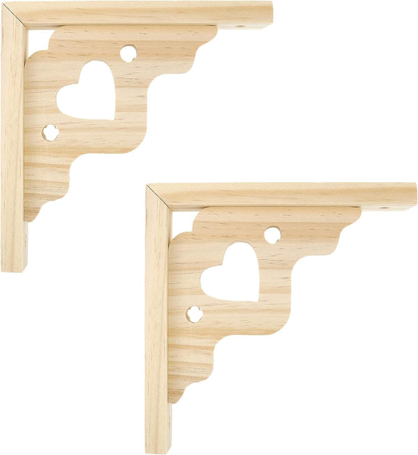 Mcredy 2 PCS Decorative Shelf Brackets 7.09 Inch Wooden Shelf Brackets with