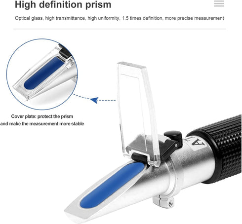 VGVGV 0-140OE 0-32% Brix Refractometer, Juice Refractometer Hand Held Wine Sugar Concent Meter Brix Tester Fruit Sugar