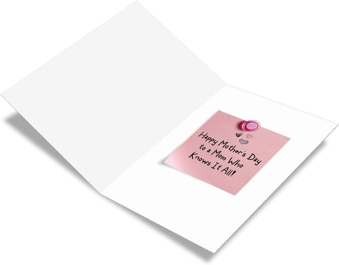 NobleWorks - Happy Mother's Day Card Funny with Envelope - Humor Greeting Notecard for Mom, Stepmom - Note To Mom