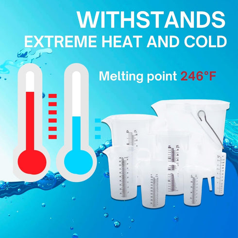 4oz Graduated Cylinder - Heat & Chemical Resistant, Multipurpose Measuring Cylinder, 5 Pack with Measurements