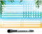 Dry Erase Task Planner Whiteboard | Removable Adhesive Decal | Fine-Tip Magnetic Marker Included (6 x 9 inches, Beach)