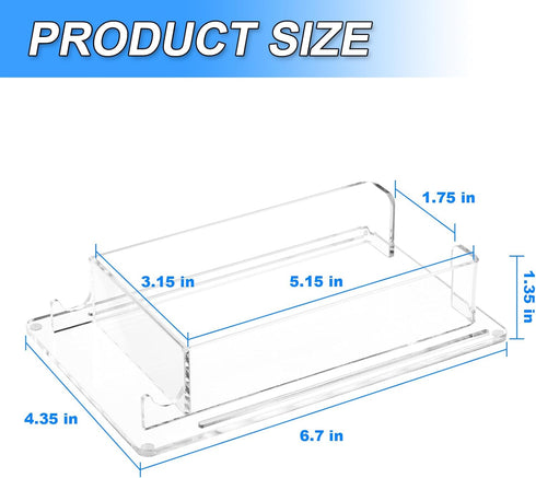 Clear Index Card Storage Holder for Desk, Acrylic Small Cards Holders Postcard Stand Display Rack, Fit 3" x 5" Cards