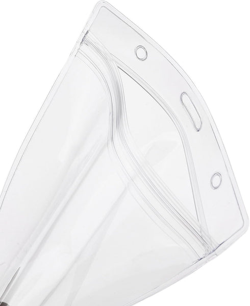 YEJI 12Pcs Clear Transparent Extra Large Badge Holders, 6x4" Heavy Duty ID Card Holder for Name Tag, Passport