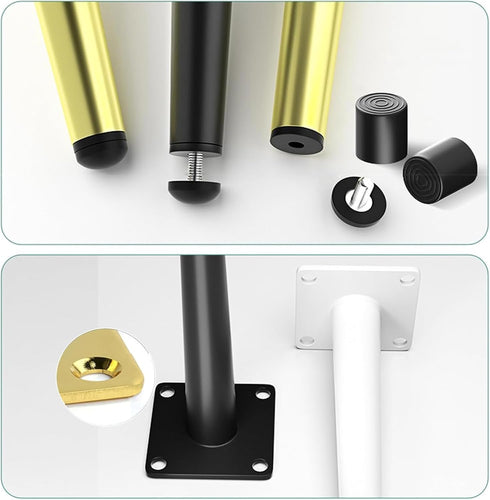 HJYCLFAZU Pack 4 20 cm) SpeeSy of Table Legs, Adjustable Furniture feet, conical Sofa Support Cabinet Metal Legs