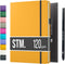B5 Bullet Dotted Journal Notebook by STM - 215 Pages, Thick Bleedproof Paper, Mustard