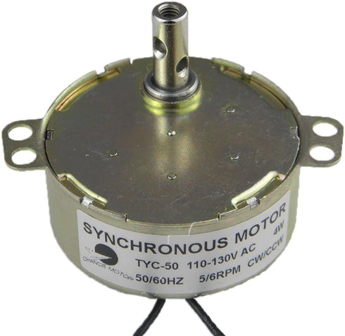 CHANCS Synchronous Turntable Motor TYC50, 110V 5-6RPM with Flexible Coupling Connector for Cup Turner