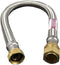 EZ-Fluid 3/4" Compression x 3/4"FIP x 12" Braided Flexible Stainless Steel Water Heater Connector Supply Line, 1-Pack