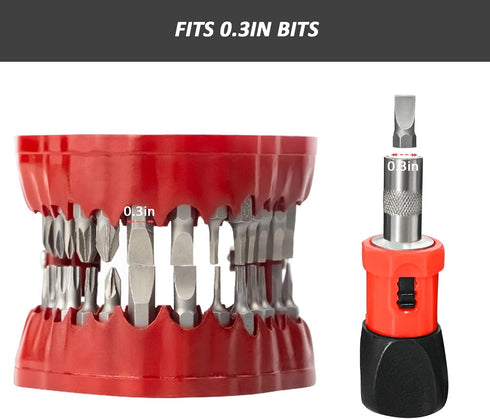 3D 28PCS 1/4 3-in-1 Denture Drill Bit Holder, Dentist Gift, Sculpture Desk Decor, Hex Bit, Screwdriver, Desk Gadget