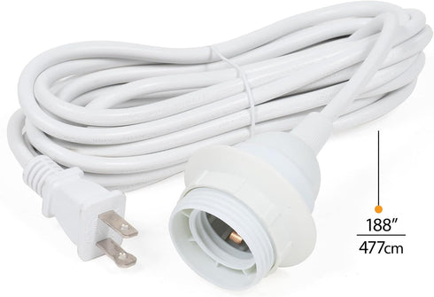 15 Bulbs Set, Wallniture Fiore Feet Hanging Lantern Cord Room Decor for Pendant Light Socket White