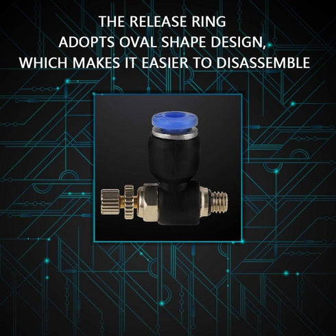 20Pcs OD 4mm Tube M5 Push to Connect Fittings - Pneumatic Air Flow Speed Control Valve
