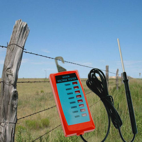 allsun Electric Fence Voltage Tester - Fault Finder Portable Testing Tool for Farming Equipment, Max 600V-7000V Neon