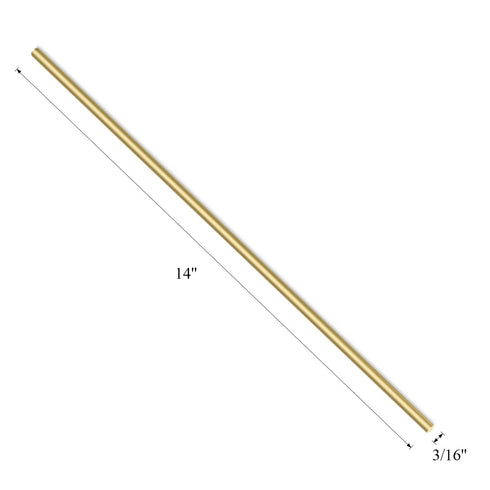 2 PCS 14 Inches Solid Brass Round Rod Lathe Bar Stock, 3/16" Diameter, 14 Inches Length
