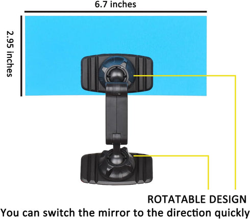 onsogi 1 Pack Acrylic Wide Angle Rear View Mirror for Cubicle Desk Computer PC Monitor to See Behind You, Stick-on