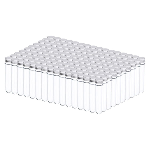 PATIKIL 150Pcs 45ml Plastic Test Tube with Screw Caps, 140x25mm Tubes for Scientific Experiments, Party Decoration,