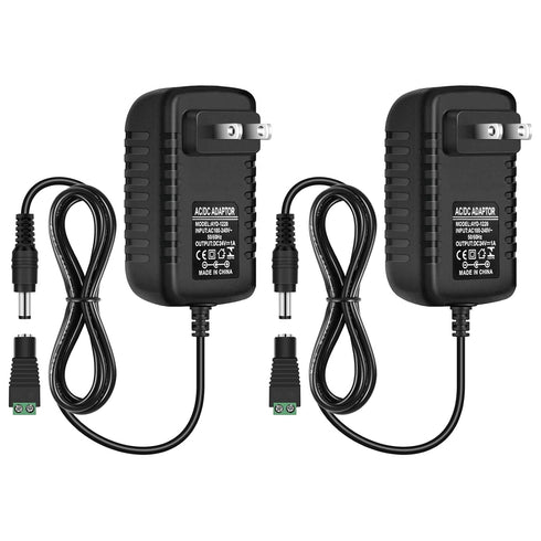 inShareplus 2 Pack 24V 100-240V 24 1A 24W 5.5mm 2.1mm 24V DC Power Supply, AC to DC Volt LED Driver, Low Voltage