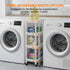 4 Moryimi Laundry Room Cart Between Washer and Dryer Storage, Expandable Slim Laundry Cart with Wheels, Tier Slim