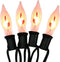 Halloween Flickering Flame String Lights, 10Ft Outdoor Christmas Lights 10 Flicker Flame