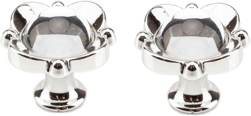SANCHAKOU Crystal Door Knobs 2 Pcs 1.25 * 1.14Inch Single Hole Acrylic Drawer