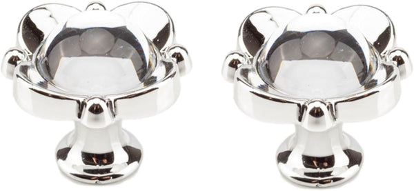 SANCHAKOU Crystal Door Knobs 2 Pcs 1.25 * 1.14Inch Single Hole Acrylic Drawer
